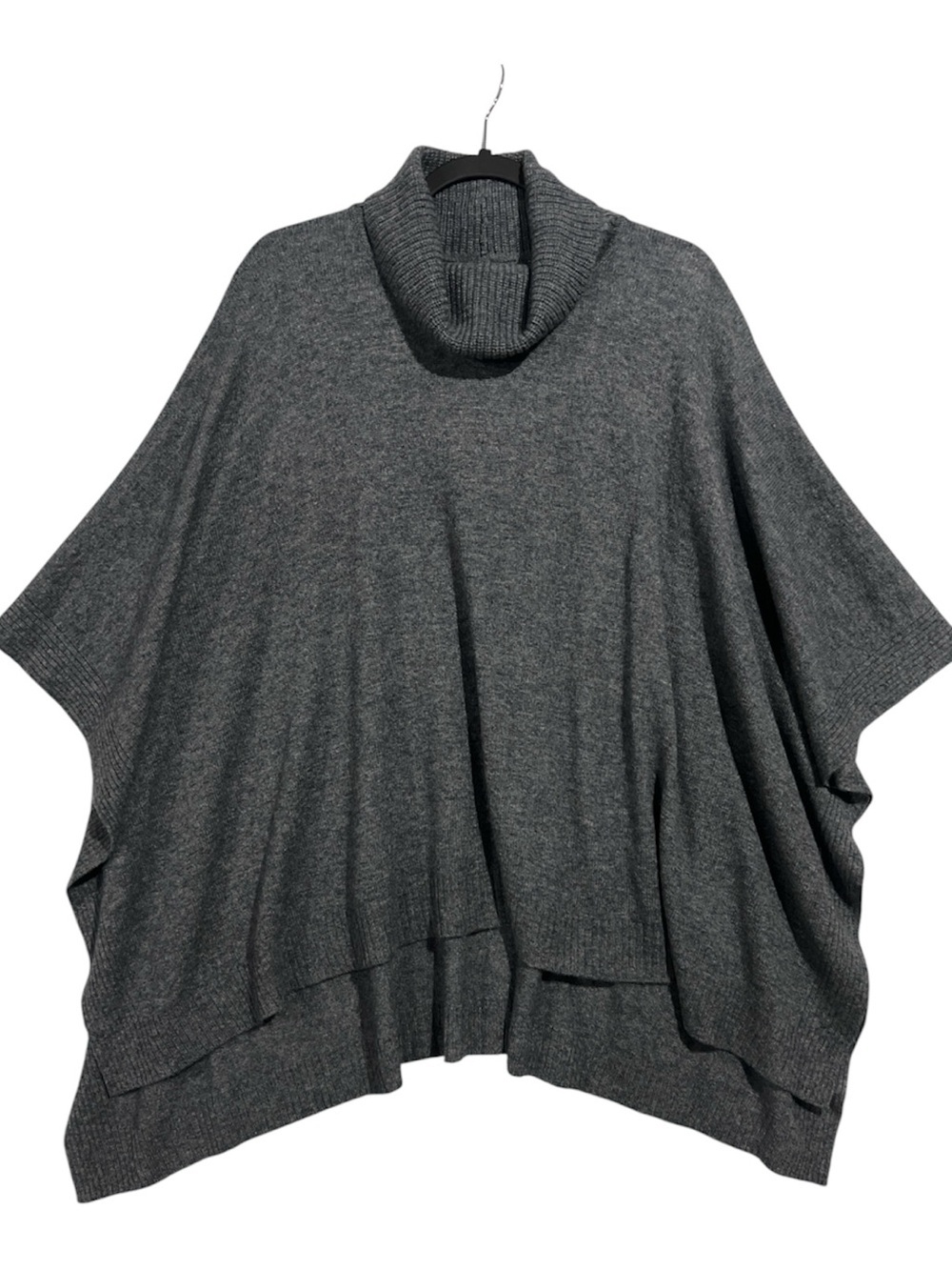 J.Crew Wool Cashmere Turtleneck Poncho Women’s One Size Gray BV431